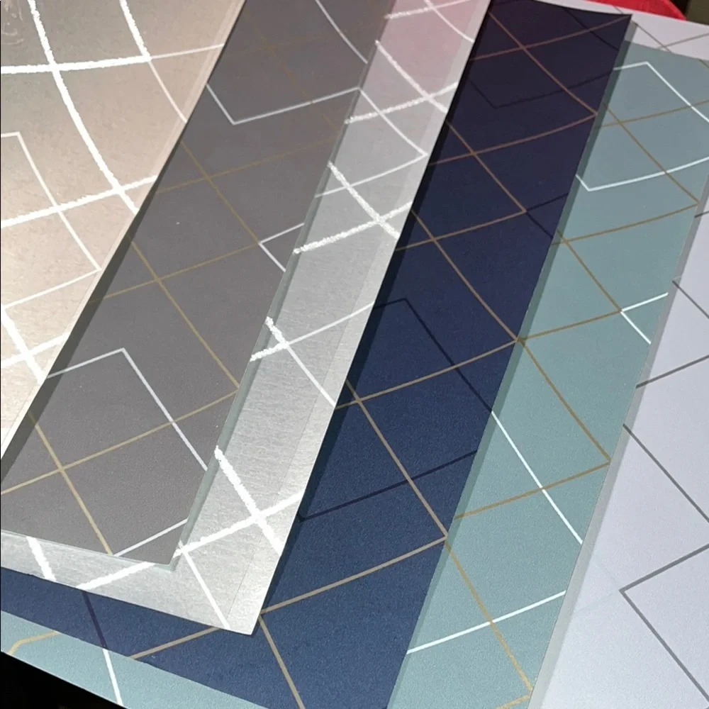 6 Large Geometric Pattern Wallpaper DIY Crafts Sheets samples - About 17.5”x16”